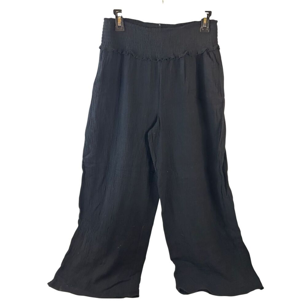 Aruba Blue M Saltwater Wide Leg Beach Cruise Black Pants New‎ rn#137098 $50